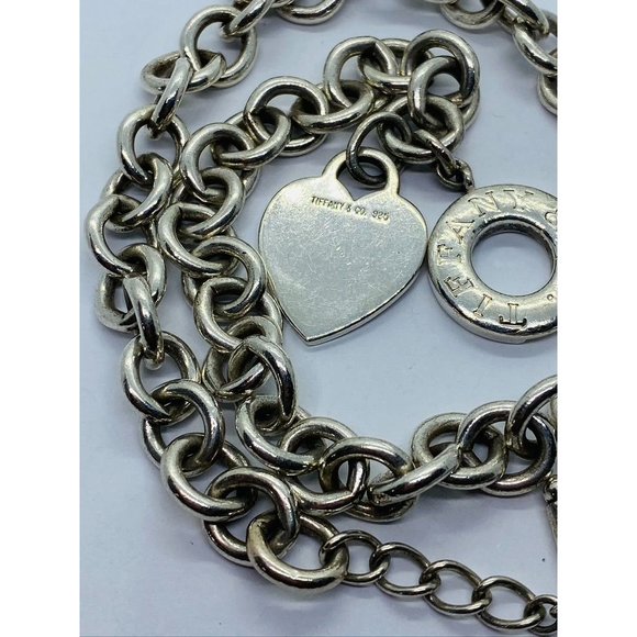 Tiffany & Co Sterling Silver Toggle Heart Tag Blank Heart Necklace 15.75" - Picture 2 of 12